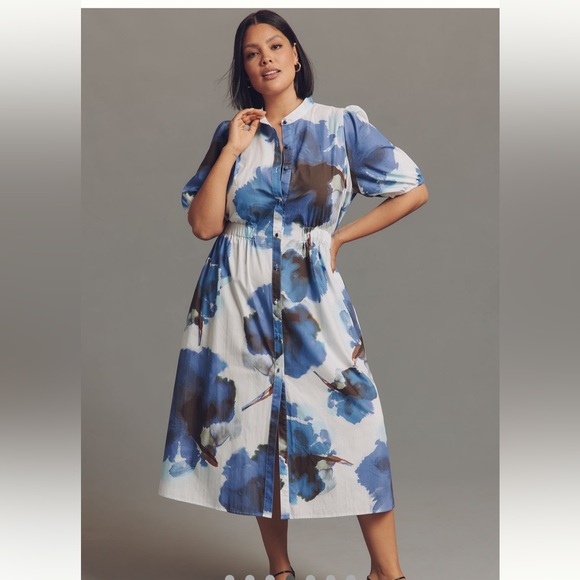 Anthropologie Dresses & Skirts - Hutch Annette Puff Sleeve Midi Dress NWT